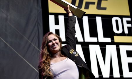 Ronda Rousey no Hall da Fama (Foto: Divulgação/Twitter Oficial UFC)