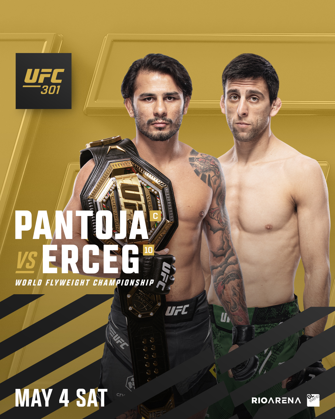 UFC 301 terá luta entre Pantoja e Erceg (Foto: Divulgação/UFC)