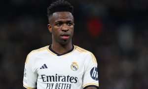 Vinicius Junior se envolveu em confusão com Orbán em Real Madrid x RB Leipzig (Foto: David Ramos | Getty Images)