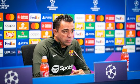 Xavi, técnico do Barcelona, em entrevista coletiva nesta segunda-feira, 11 de março de 2024 (Foto: Divulgação | Barcelona)