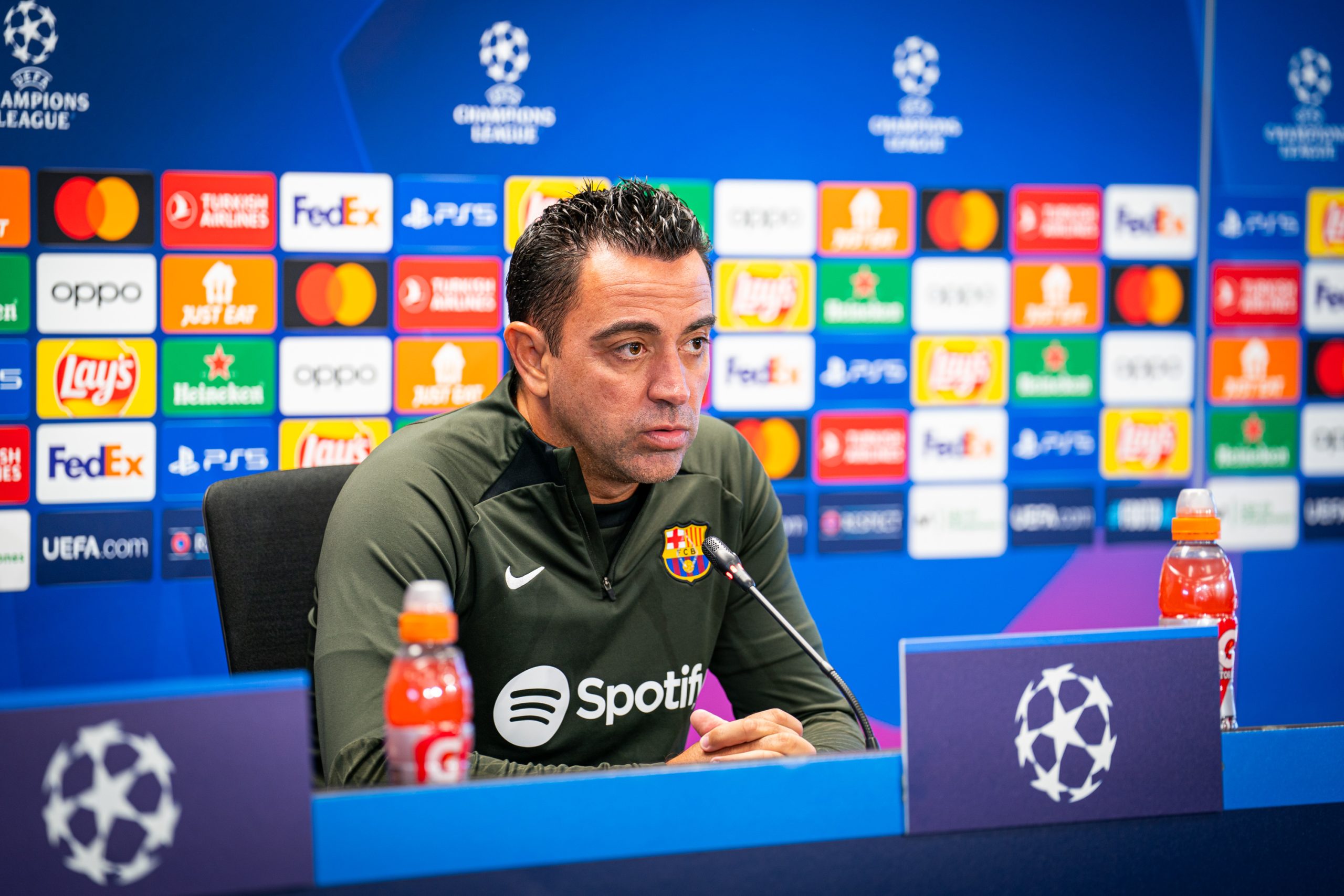 Xavi, técnico do Barcelona, em entrevista coletiva nesta segunda-feira, 11 de março de 2024 (Foto: Divulgação | Barcelona)