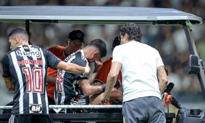 É a segunda lesão do atleta em menos de um mês (Foto: Pedro Souza /Atlético-MG)