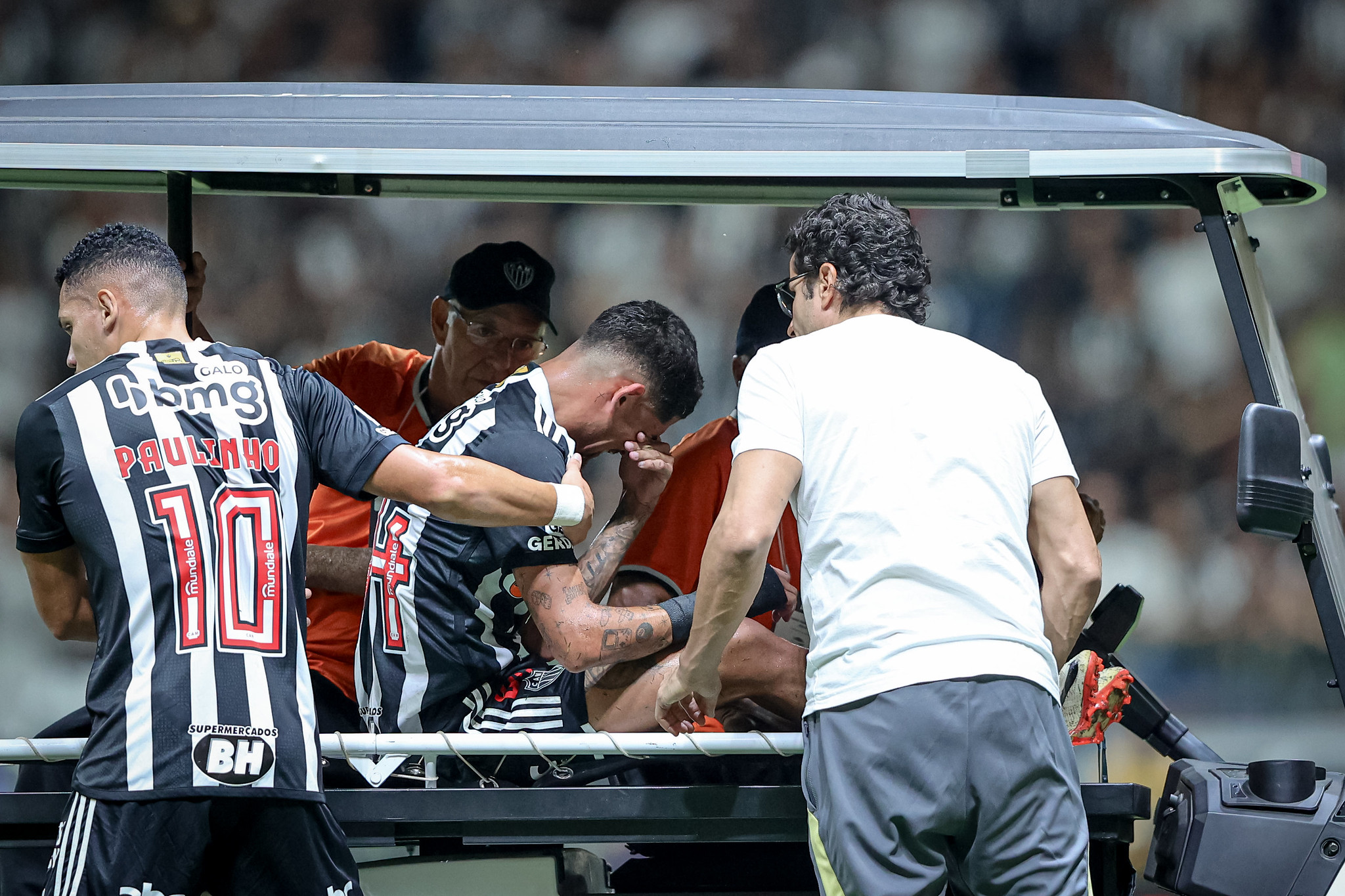 É a segunda lesão do atleta em menos de um mês (Foto: Pedro Souza /Atlético-MG)