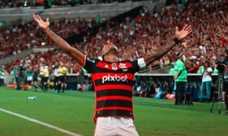 gol Bruno Henrique. (Foto: Reprodução/Twitter Flamengo).