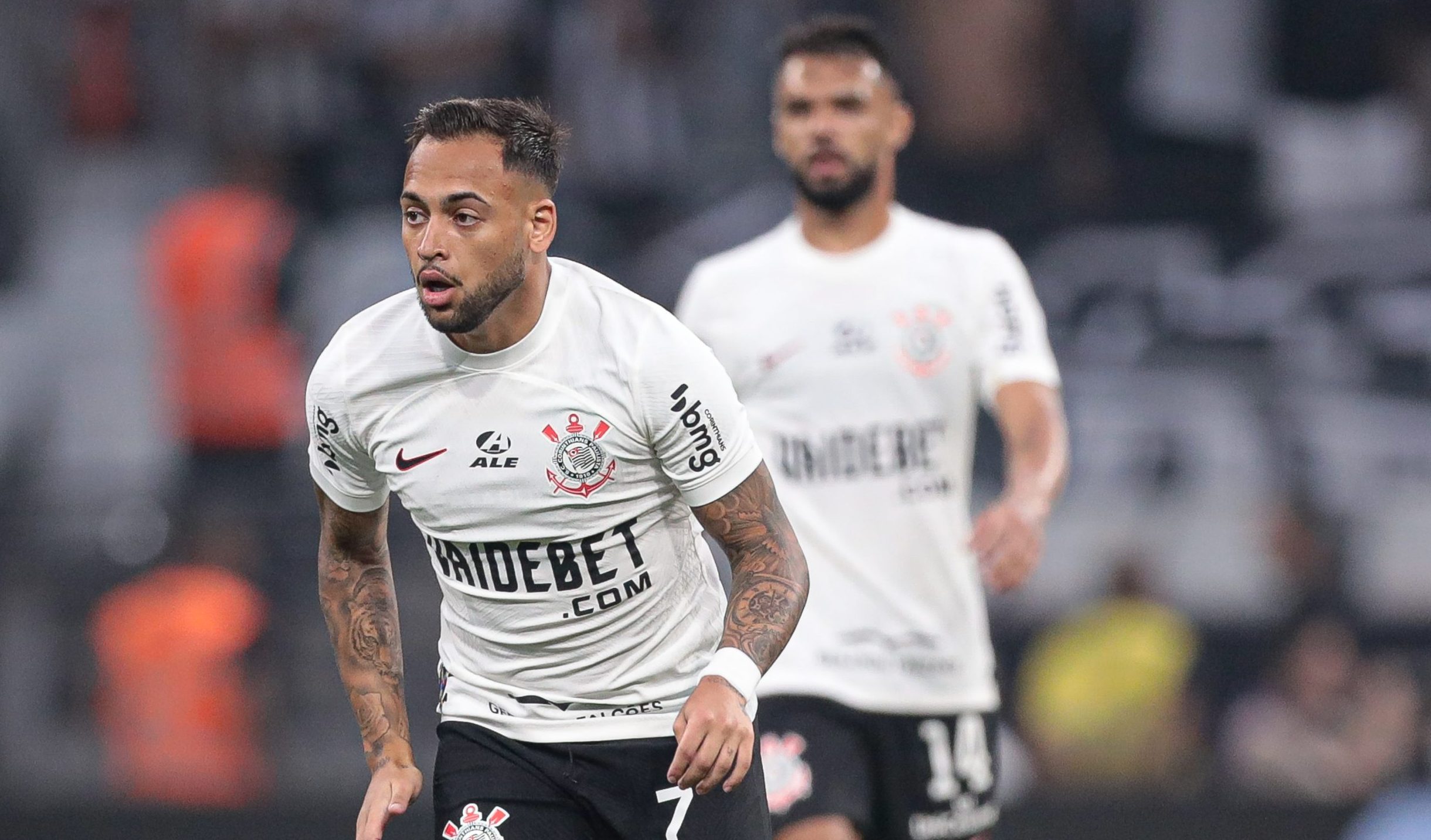 Maycon atua por 28 minutos em derrota do Corinthians e preocupa com dores no joelho. (Foto: Rodrigo Coca/Agência Corinthians).