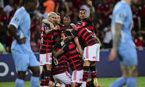 Flamengo goleia o Bolívar pela Libertadores. (Foto: PABLO PORCIUNCULA/AFP via Getty Images).