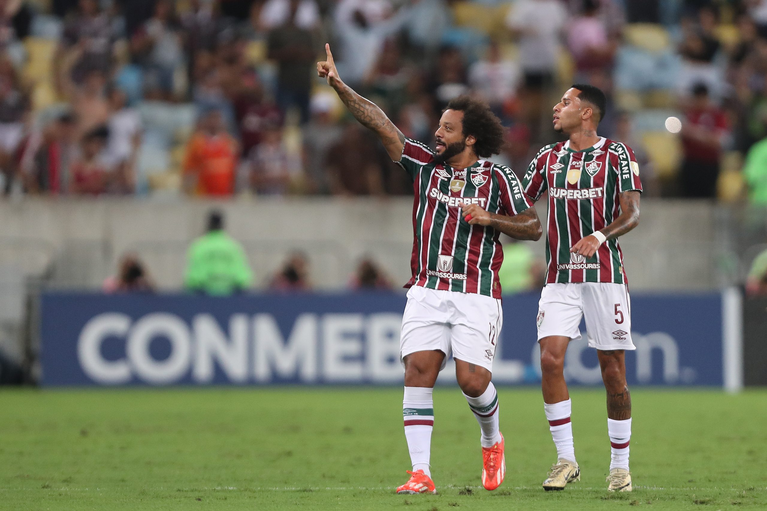 Marcelo e Alexsander durante Fluminense x Cerro (Photo by Wagner Meier/Getty Images)