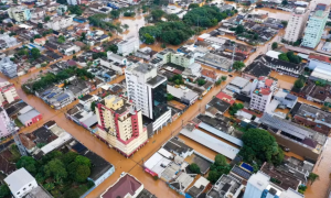 Enchente alaga São Leopoldo, no Rio Grande do Sul (Foto: Prefeitura de São Leopoldo/Divulgação)