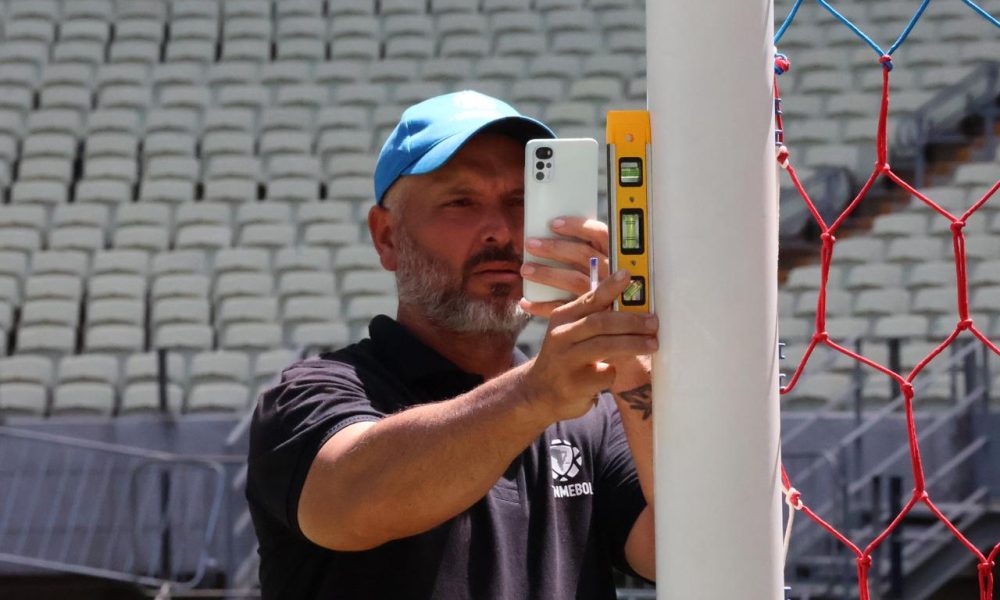 Conmebol faz vistoria na Arena Castelão. (Foto: Reprodução/Ascom SOP e Sesporte)