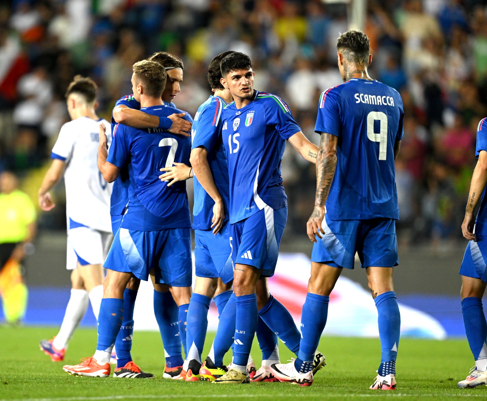 Itália celebra gol em vitória sobre a Bósnia, em amistoso realizado no dia 09/06/2024