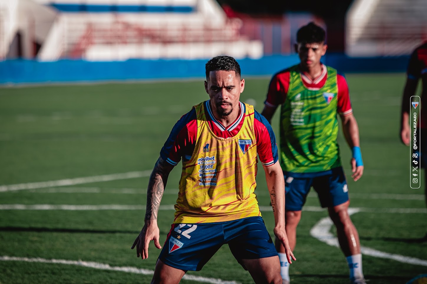 Yago Pikachu em treino pelo Fortaleza. (Foto: Matheus Lotif/Fortaleza EC)