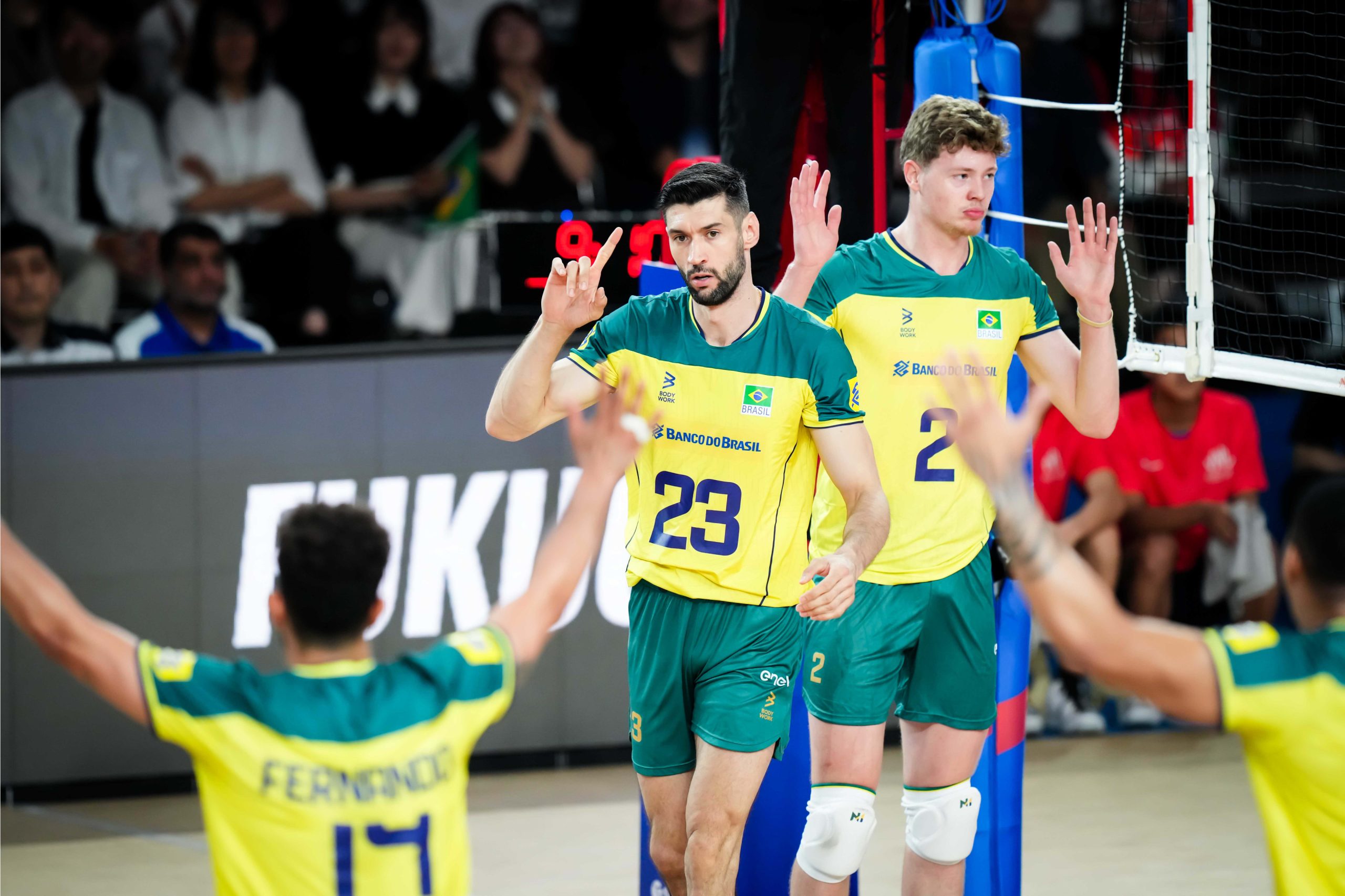 Lukas Bergmann e Flávio pela Seleção na VNL