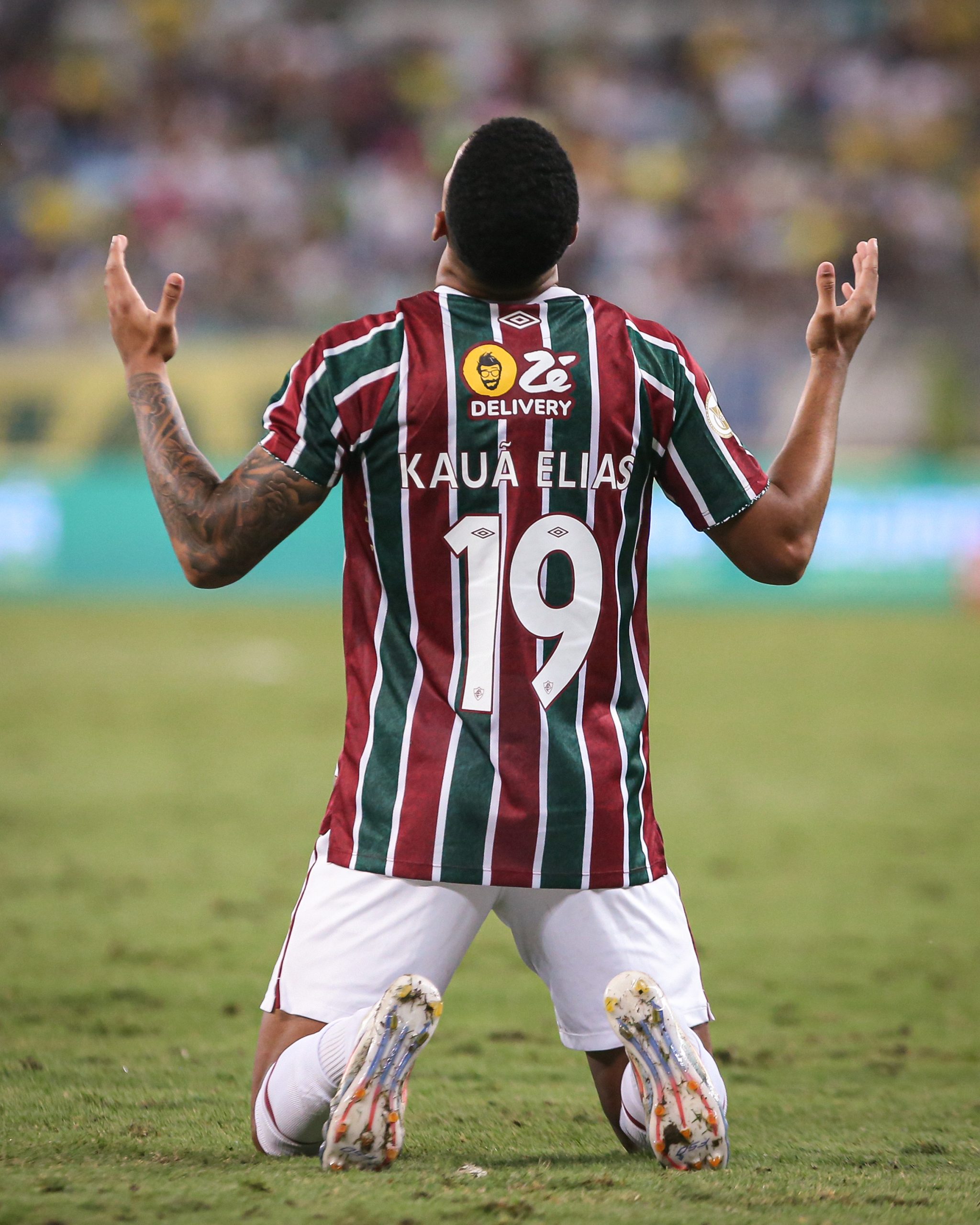 kauã elias comemorndo seu segundo gol com a camisa tricolor FOTO DE MARCELO GONÇALVES / FLUMINENSE FC
