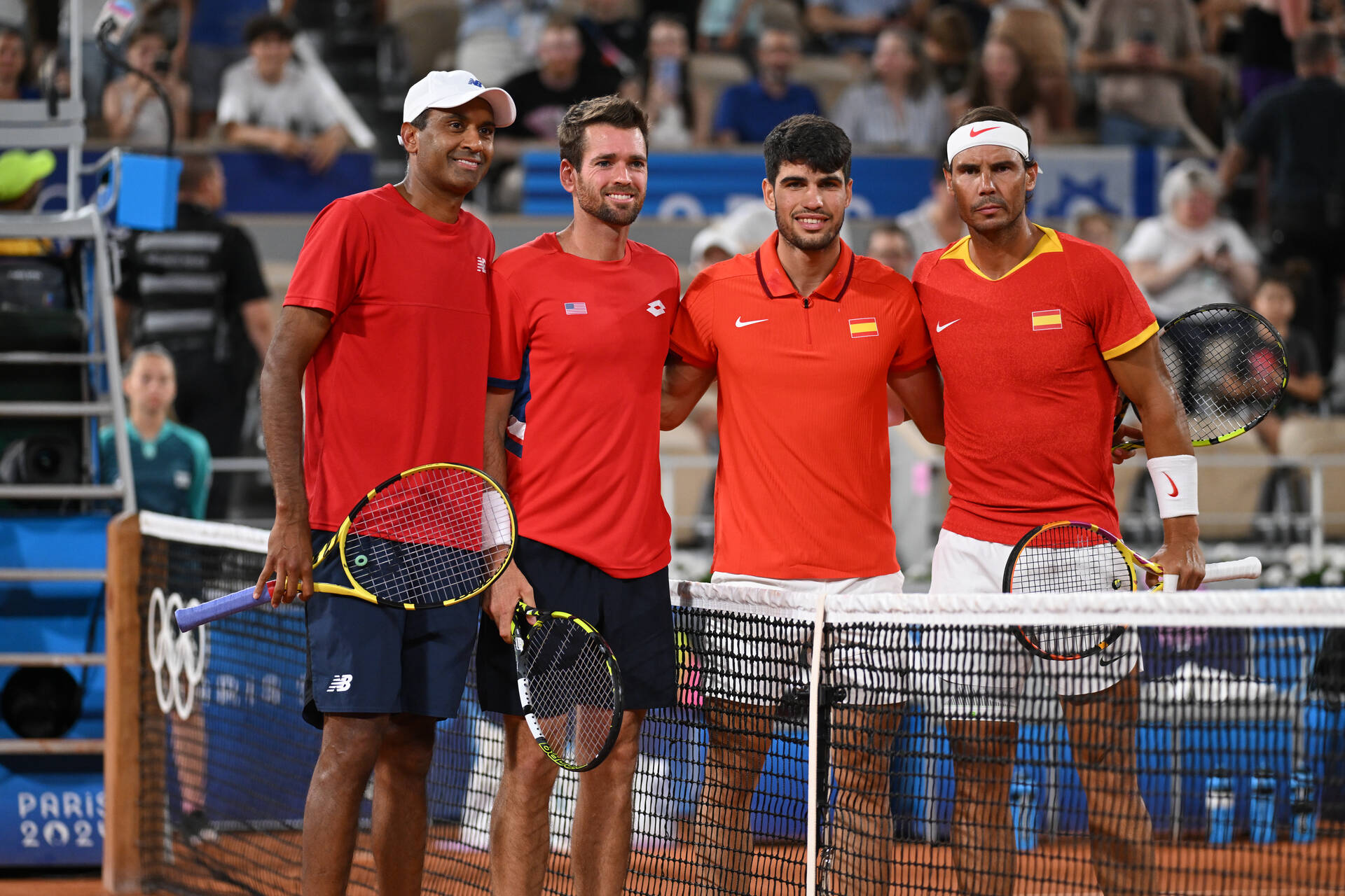 Americanos à esquerda e Nadal/Alcaraz à direita (Foto: Dubreuil/Kopatsch/Zimmer)