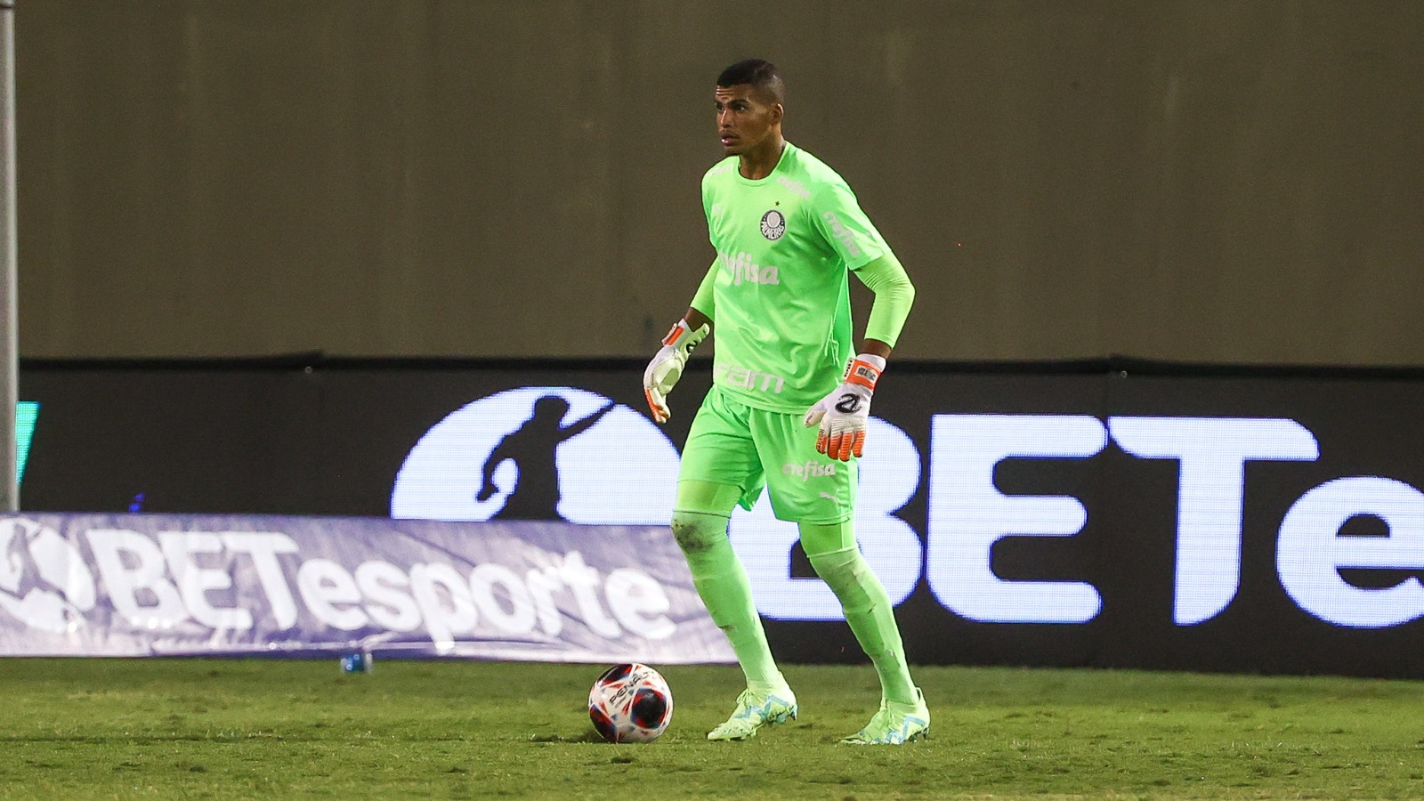 Goleiro Aranha em partida da equipe Sub-20 do Palmeiras. (Foto: Fabio Menotti/Palmeiras).