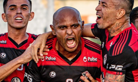 Elenco do Atlético Cearense comemora o gol da partida. (Foto: Kauan Ferreira/FC Atlético)