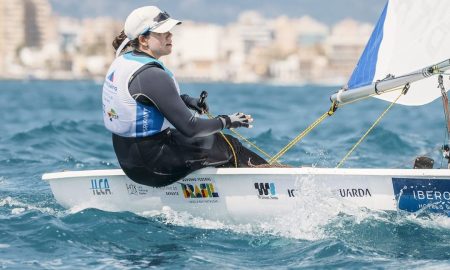 Gabriella Kidd em ação na Vela