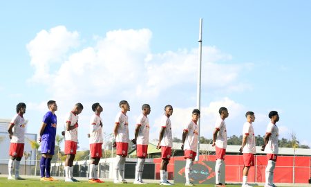 Jogadores do time Sub-20 do Red Bull Bragantino. (Foto: Fernando Roberto/Red Bull Bragantino)