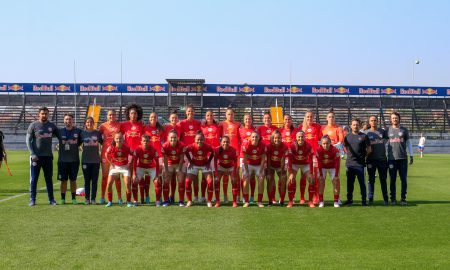 Jogadoras da Bragantinas. (Foto: Fernando Roberto/Red Bull Bragantino)