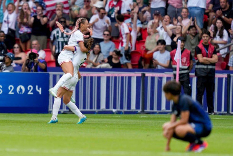 Trinity Rodman comemora o gol da vitória dos EUA. Foto: Reprodução/ Twitter