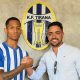 Davi Medrado com seu jogador no Tirana (Foto: KF Tirana/Divulgação)