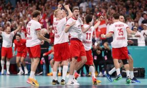 Seleção dinamarqeusa de handebol vence no handebol masculino. Foto: Reprodução/ Twitter