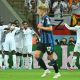 Real Madrid's players celebrate scoring during the UEFA Super Cup football match between Real Madrid and Atalanta BC in Warsaw, on August 14, 2024. (Photo by Sergei GAPON / AFP) (Photo by SERGEI GAPON/AFP via Getty Images)