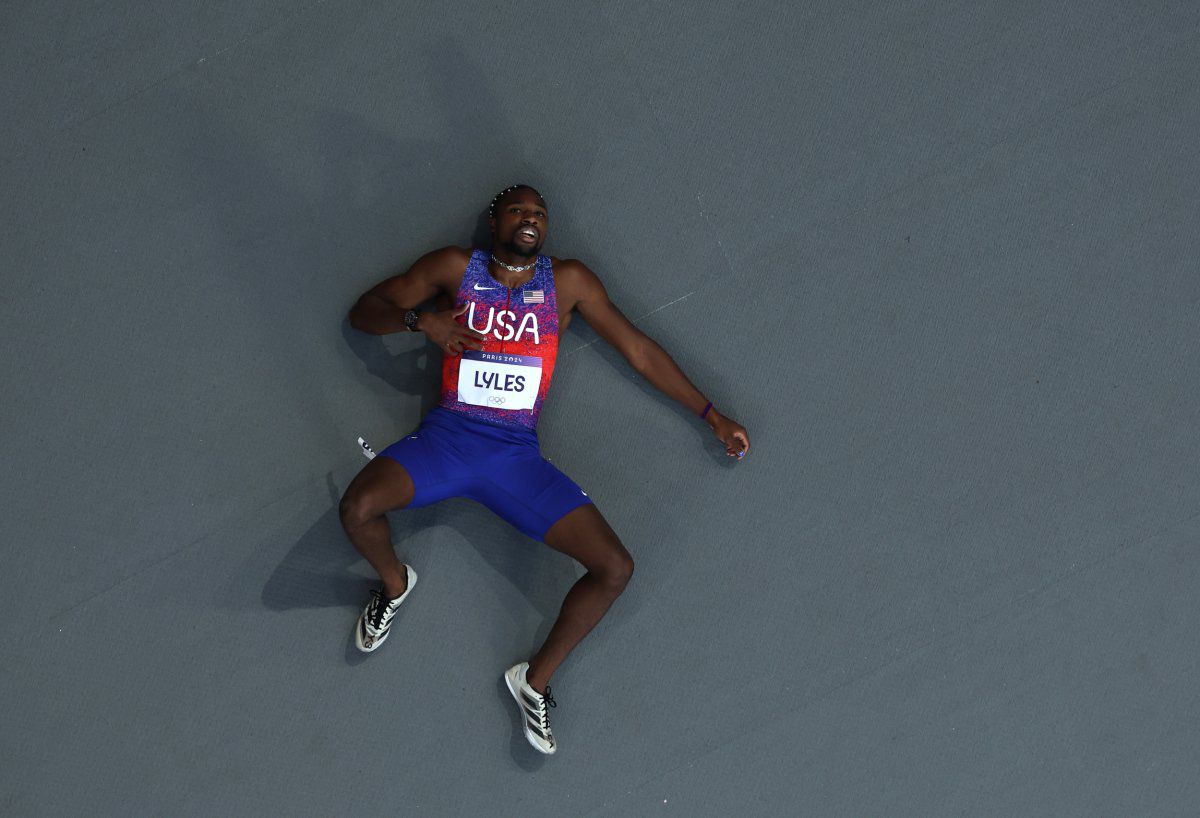 Noah Lyles disputou a final dos 200 metros rasos com Covid 19. Foto: Reprodução | Jogos Olímpicos