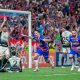 Yago Pikachu comemora o gol do Fortaleza na partida. (Foto: Matheus Lotif/Fortaleza EC)