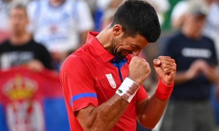 Djokovic vibra nas Olimpíadas / Crédito: Dubreuil/Kopatsch/Zimmer