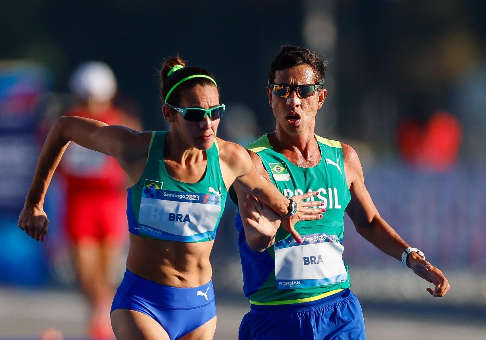 Viviane Lyra e Caio Bonfim, dupla do Brasil no revezamento misto da marcha atlética (Foto: Wagner Carmo/CBAt)