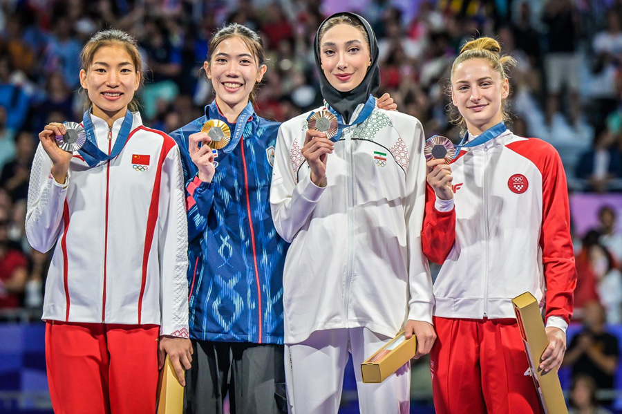 Medalhistas da divisão feminina até 49kg do taekwondo (Foto: Divulgação/World Taekwondo)