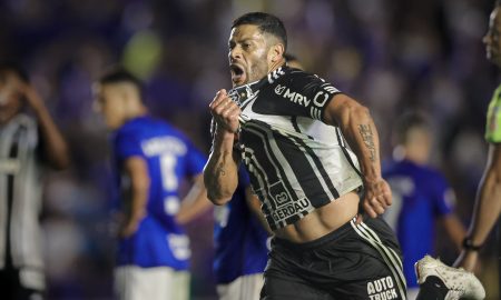 Hulk comemora gol diante do rival Cruzeiro. Foto: Pedro Souza | Atlético-MG