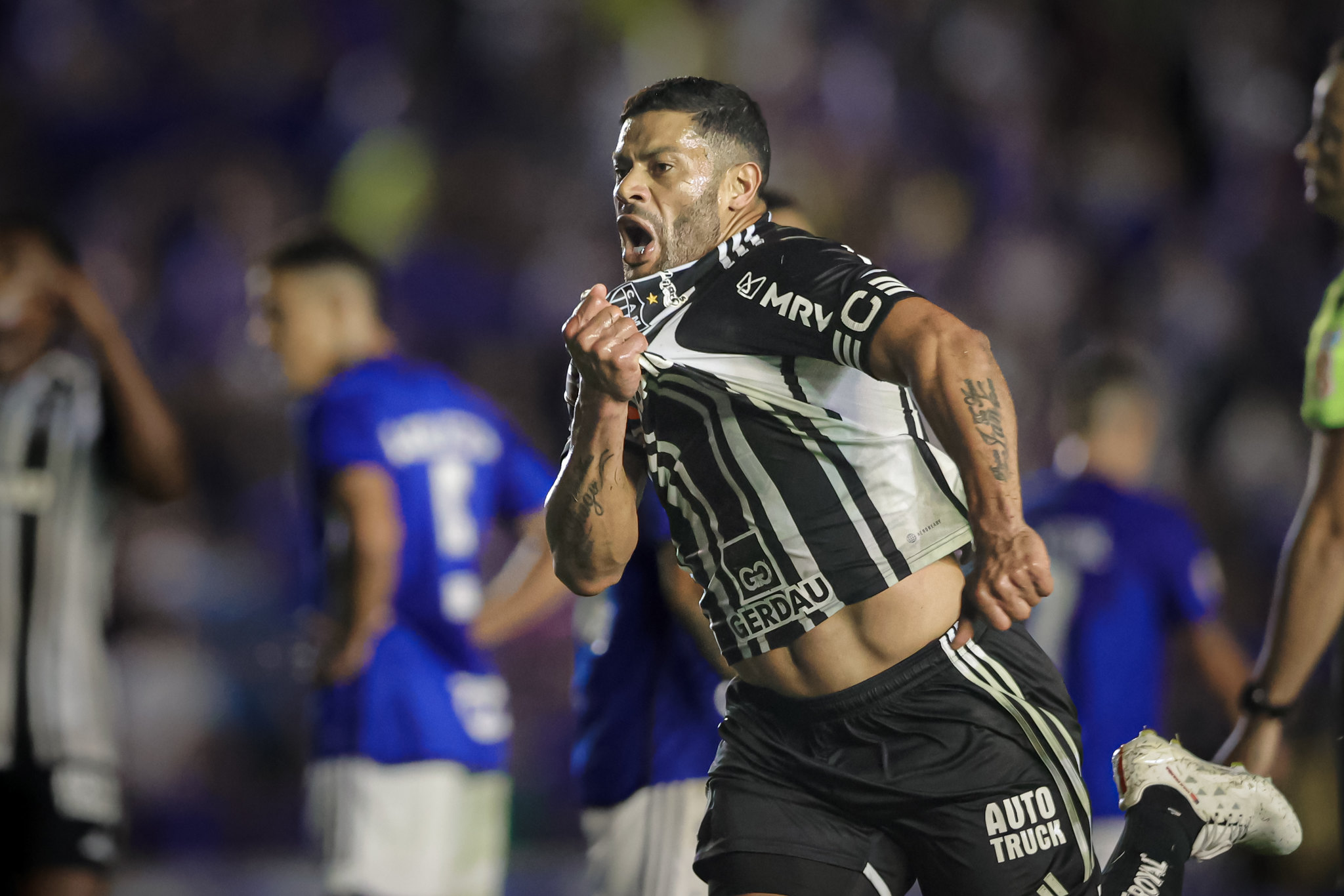 Hulk comemora gol diante do rival Cruzeiro. Foto: Pedro Souza | Atlético-MG