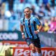 Braithwaite comemorando um gol pelo Grêmio. (FOTO: LUCAS UEBEL/GREMIO FBPA)