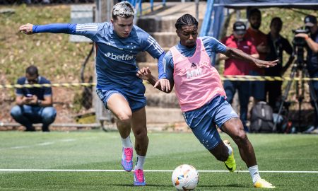 Barreal e Gasolina treinaram na Toca da Raposa. (Foto: Gustavo Aleixo/Cruzeiro)