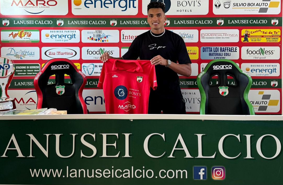 Gabriel Silva está no Lanusei Calcio, na Itália (Foto: Divulgação)