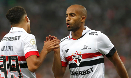 Lucas Moura em jogo do São Paulo em 2024 (Foto: Rubens Chiri/Saopaulofc.net)