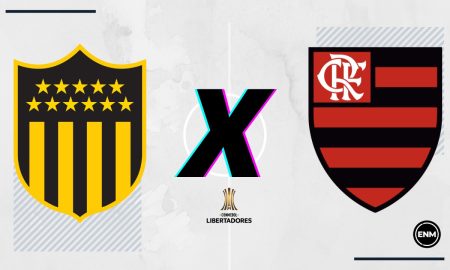 Peñarol e Flamengo se enfrentam nesta quinta-feira (26), às 19h (horário de Brasília), no Campeón del Siglo, em duelo válido pela partida de volta das quartas de final da Libertadores (Arte: ENM)