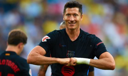 Lewandowski marcou de puxeta em goleada do Barcelona sobre o Villareal.