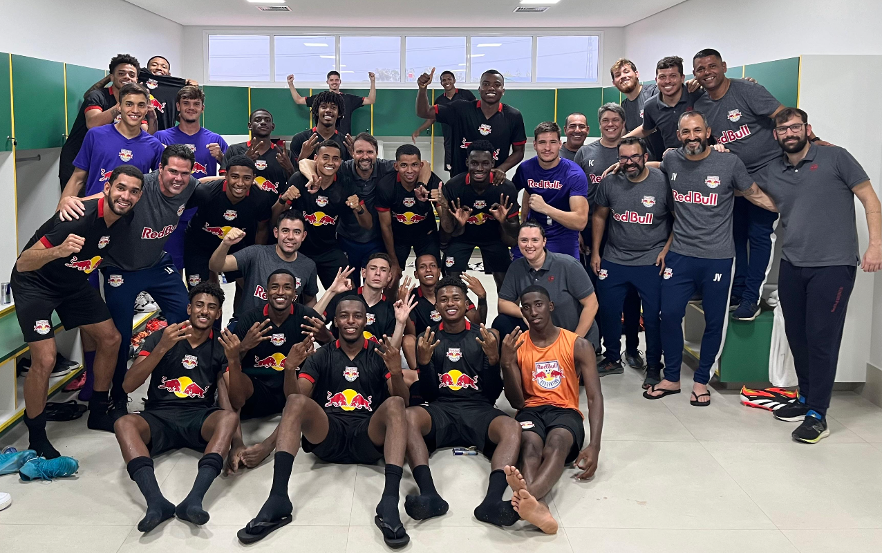 Jogadores do time Sub-23 do Red Bull Bragantino. (Foto: Bruno Sousa/Red Bull Bragantino)