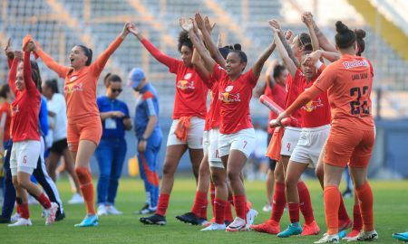 Jogadoras das Bragantinas. (Foto: Fernando Roberto/Red Bull Bragantino)