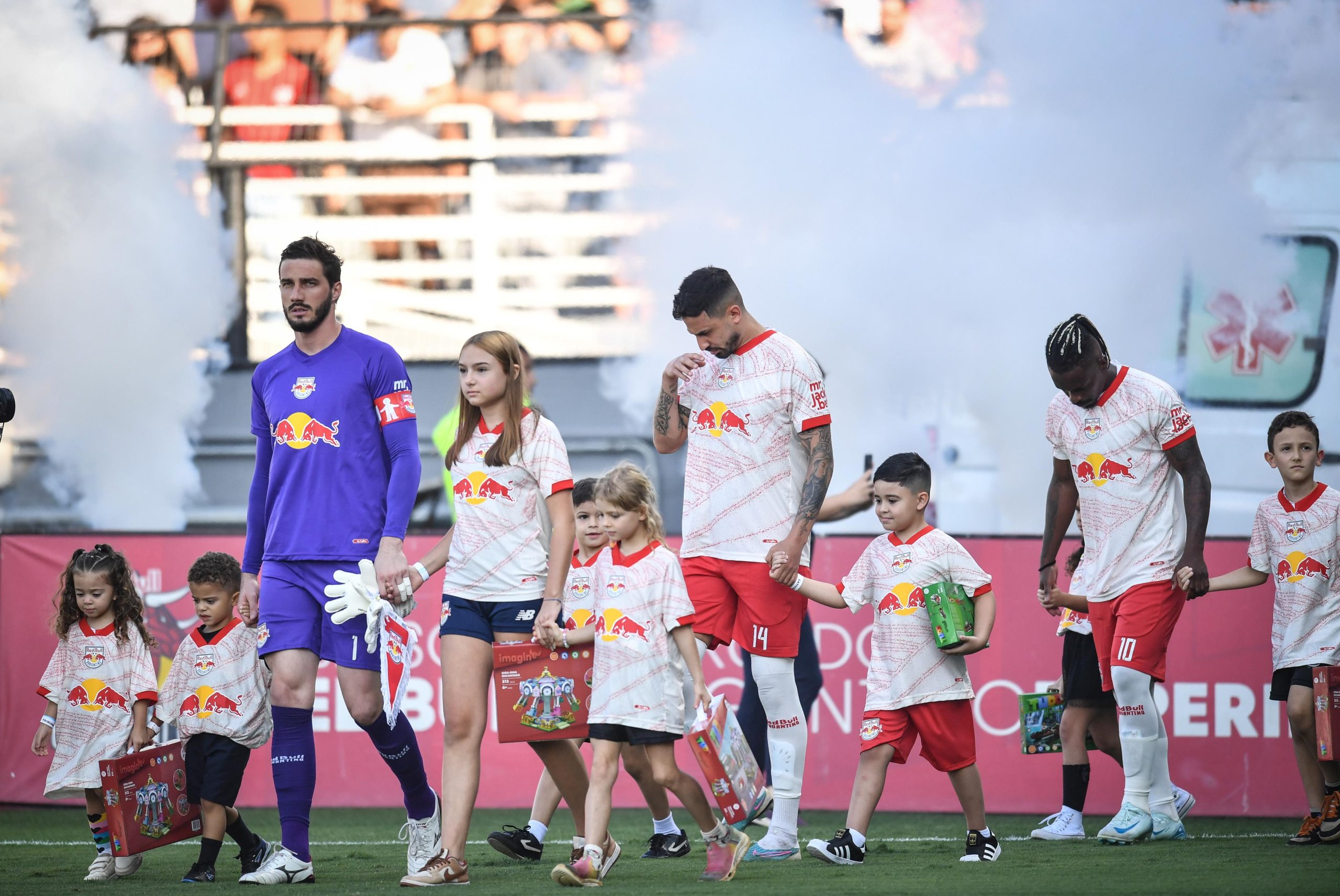 Jogadores do Red Bull Bragantino. (Foto: Ari Ferreira/Red Bull Bragantino)