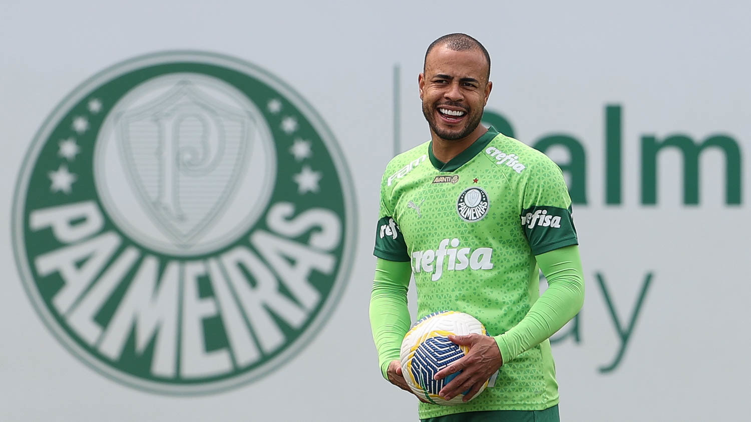 Lateral-direito Mayke durante treino desta quinta-feira(10). (Foto: Cesar Greco/Palmeiras).