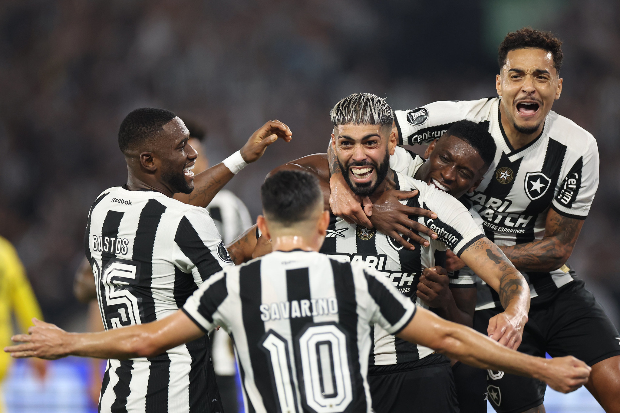 Jogadores do Botafogo comemorando o segundo gol. (Foto: Vitor Silva/Botafogo)