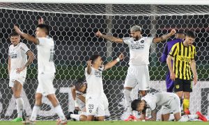 Jogadores comemorando a classificação. ( Foto: Vitor Silva/Botafogo)