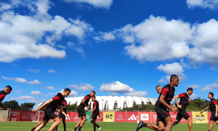 Dragão faz a última preparação para enfrentar o Grêmio no CT Parque do Gigante do Internacional (Foto: Divulcação/Atlético-GO)