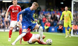 Disputa de jogo entre Chelsea x Nottingham Forest. (Foto: Foto: Clive Mason/Getty Images)