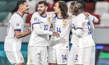 França comemorando. (Foto: David Balogh/Getty Images)