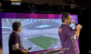 Rodrigo Dunshee lança candidatura e aponta estádio do flamengo. Reprodução Raisa Simplício